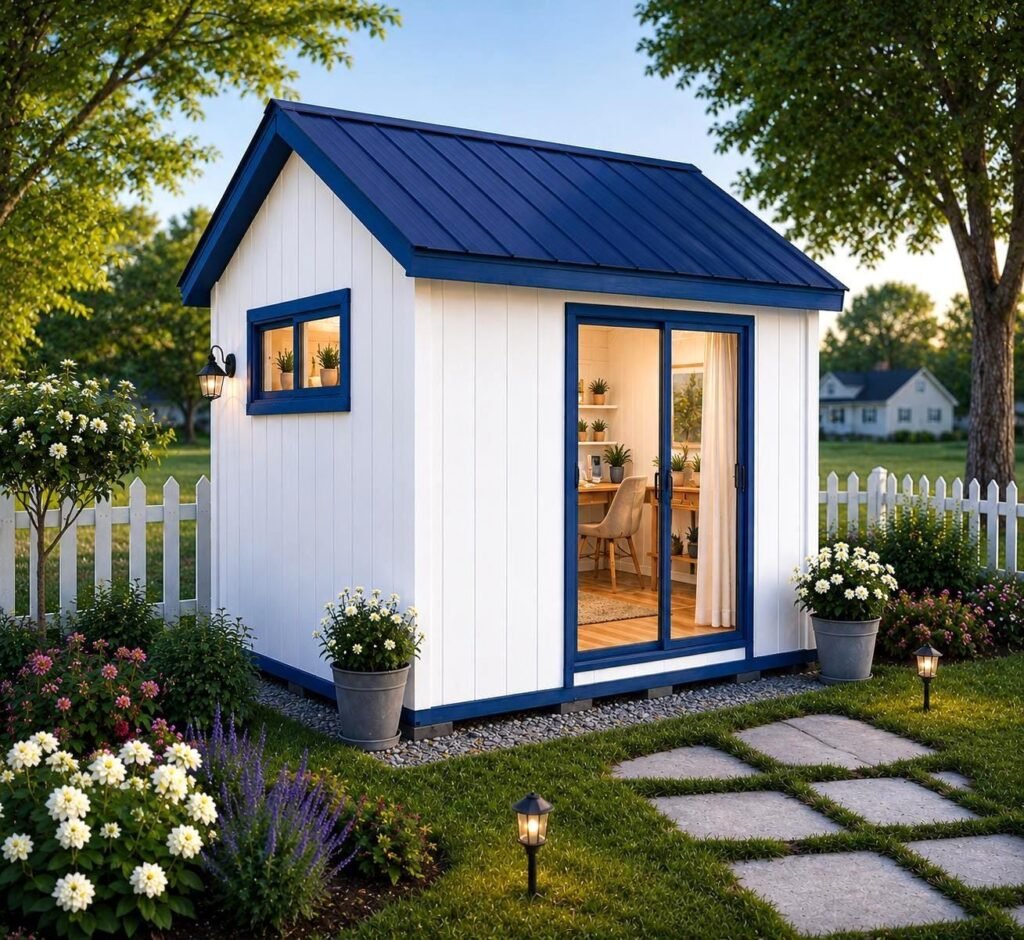 10x12 modern gable office shed plan