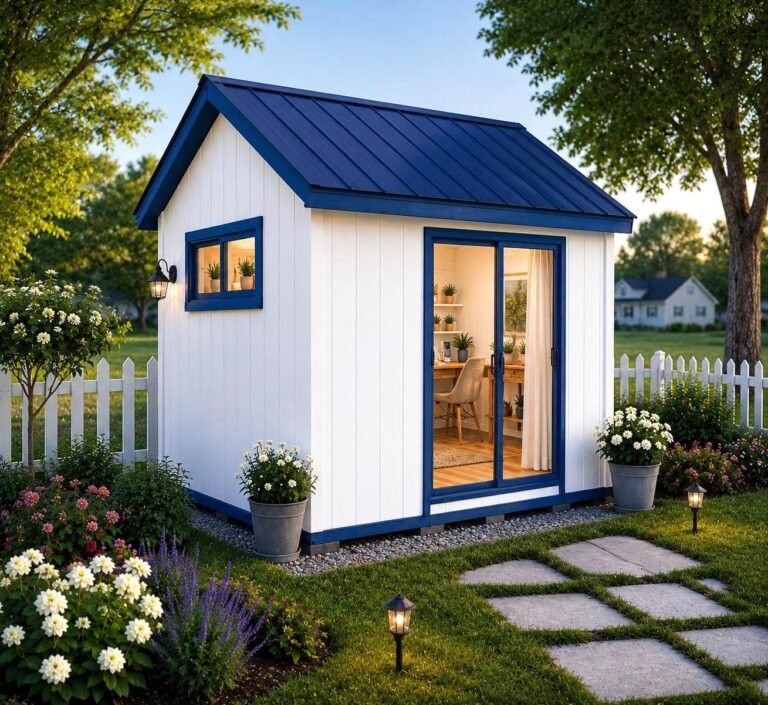10×12 Modern Shed Plans – DIY Gable Roof Office, Storage, Studio, Workshop Blueprint (PDF Download)