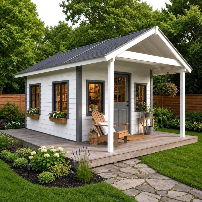 12×16 Off Grid Shed Plans PDF | Cabin Plans with Deck | Tiny House | Storage Shed Plans | Backyard Office | Woodworking Plans