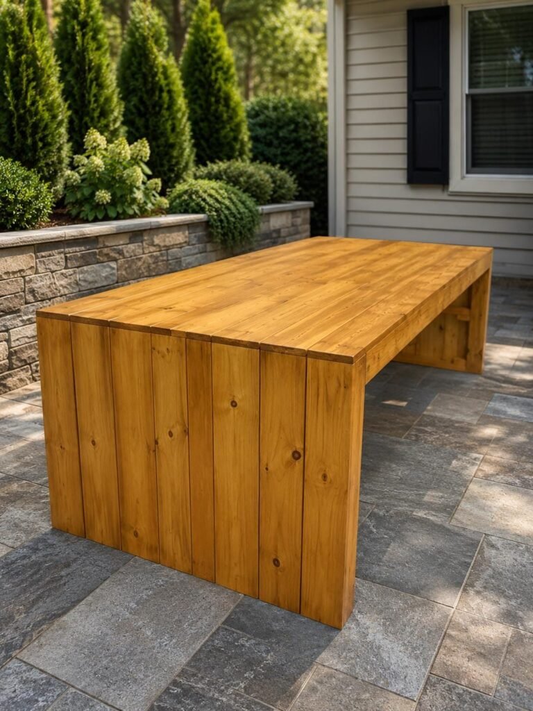 84″ Outdoor Table Plans PDF | DIY Wood Dining Table Plans | Rustic Kitchen Table Build | Furniture Woodworking Plan