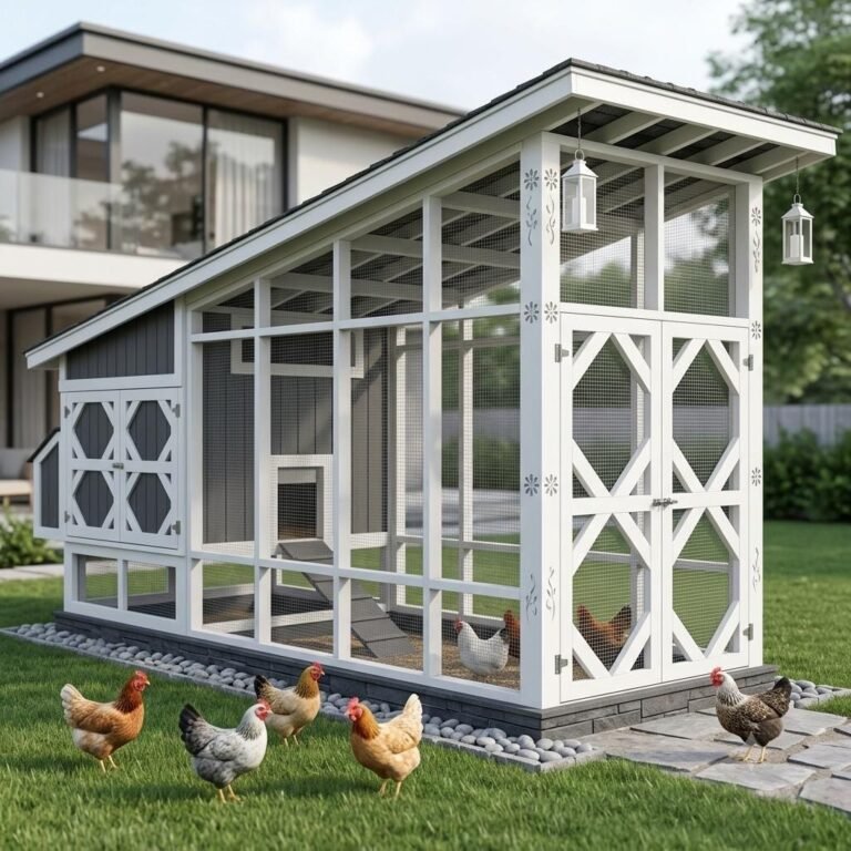 Walk-In Chicken Coop Plans for 16 Hens, 6×18 Poultry Shed House with Enclosed Run, Homestead Build PDF