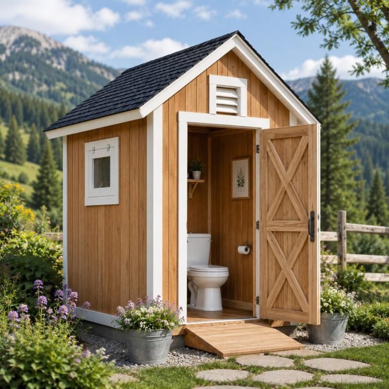 8×5 Outhouse Plans, Outdoor Toilet & Latrine Building Plan, DIY Privy Woodworking PDF, Materials and Cut List
