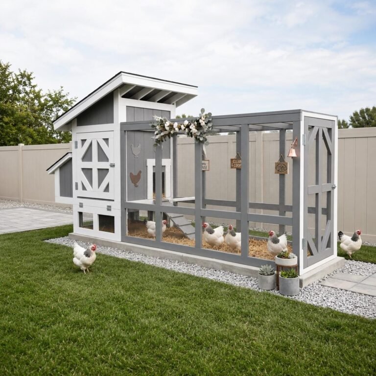 DIY 3×3 Chicken Coop Plan with 9ft Run | Elevated Backyard Hen House Blueprint | Digital PDF Woodworking Guide for 6 Birds